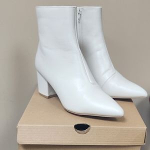 Ankle boots. Barely worn. Bone color.